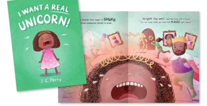 I Want a REAL Unicorn! Book cover and inner pages